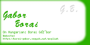 gabor borai business card